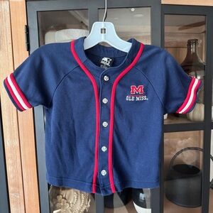 Vintage Ole Miss University of Mississippi baseball jersey toddler embroidered